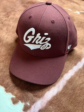 Griz Script Logo Maroon Baseball Cap